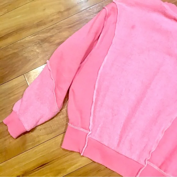 BDG Buckle fleece two tone Barbie bubble gum color pink sweatshirt top s… - Picture 6 of 9